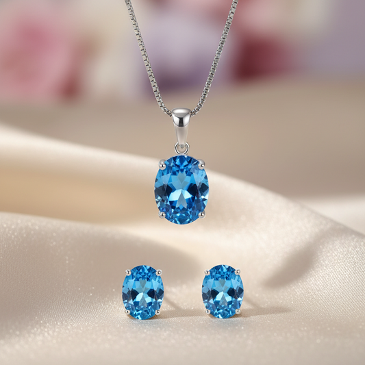 Silver Camila Neckalce and Earrings Jewelry Sets