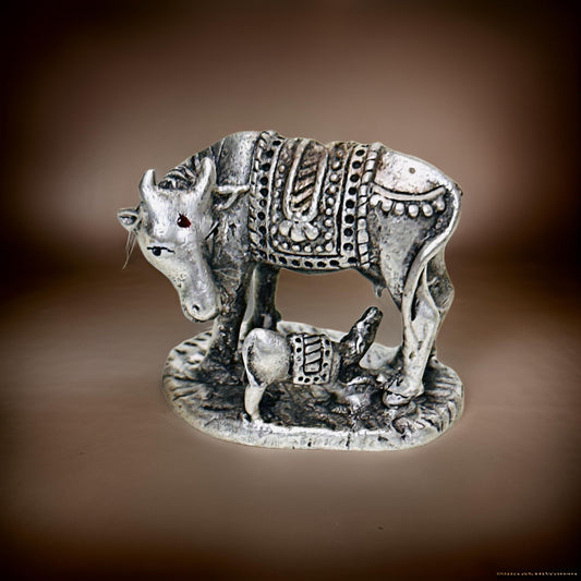 925 Antique Silver Cow and Calf -1 Inches