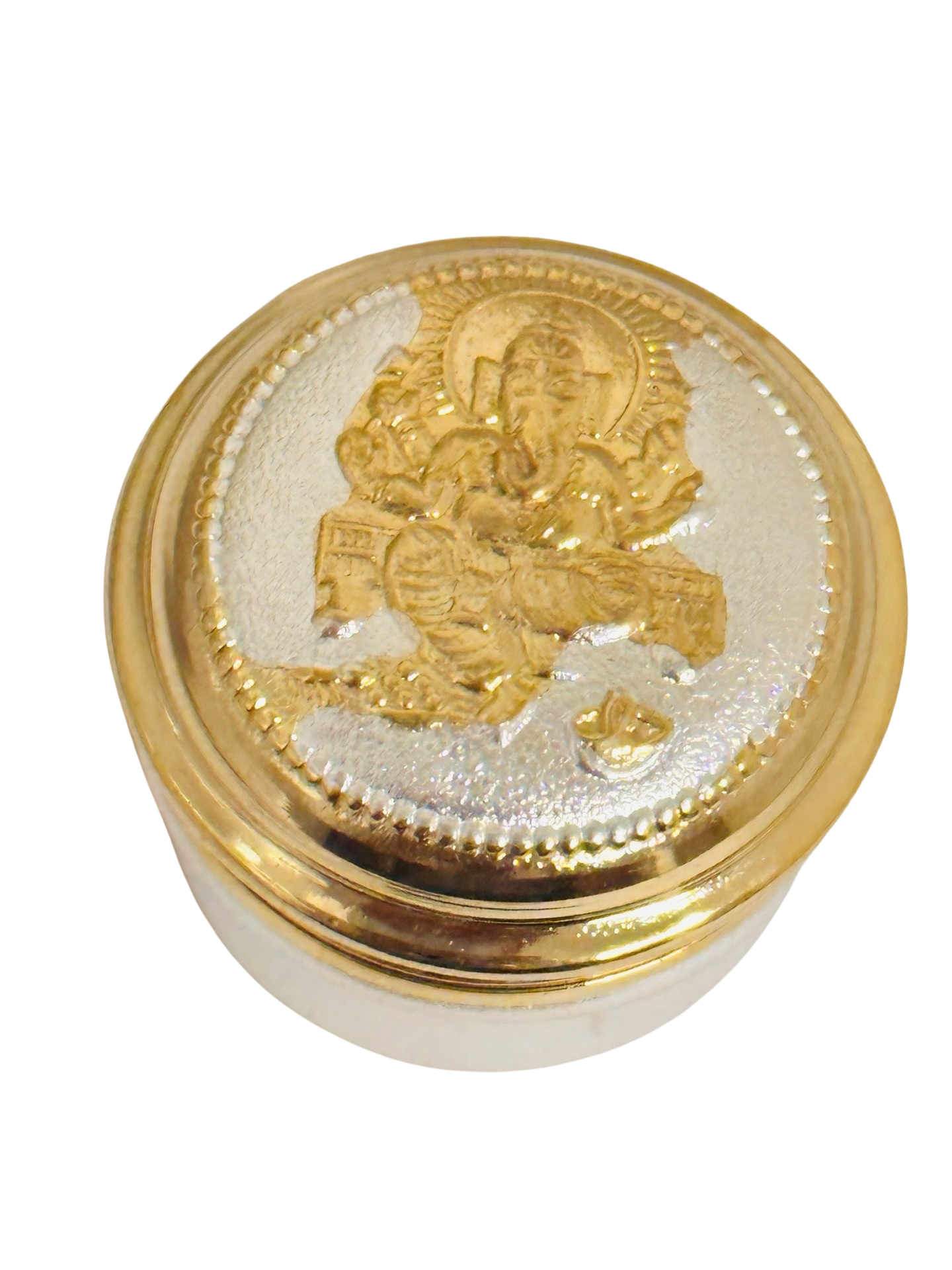 Gold Plated Silver KumKum Box