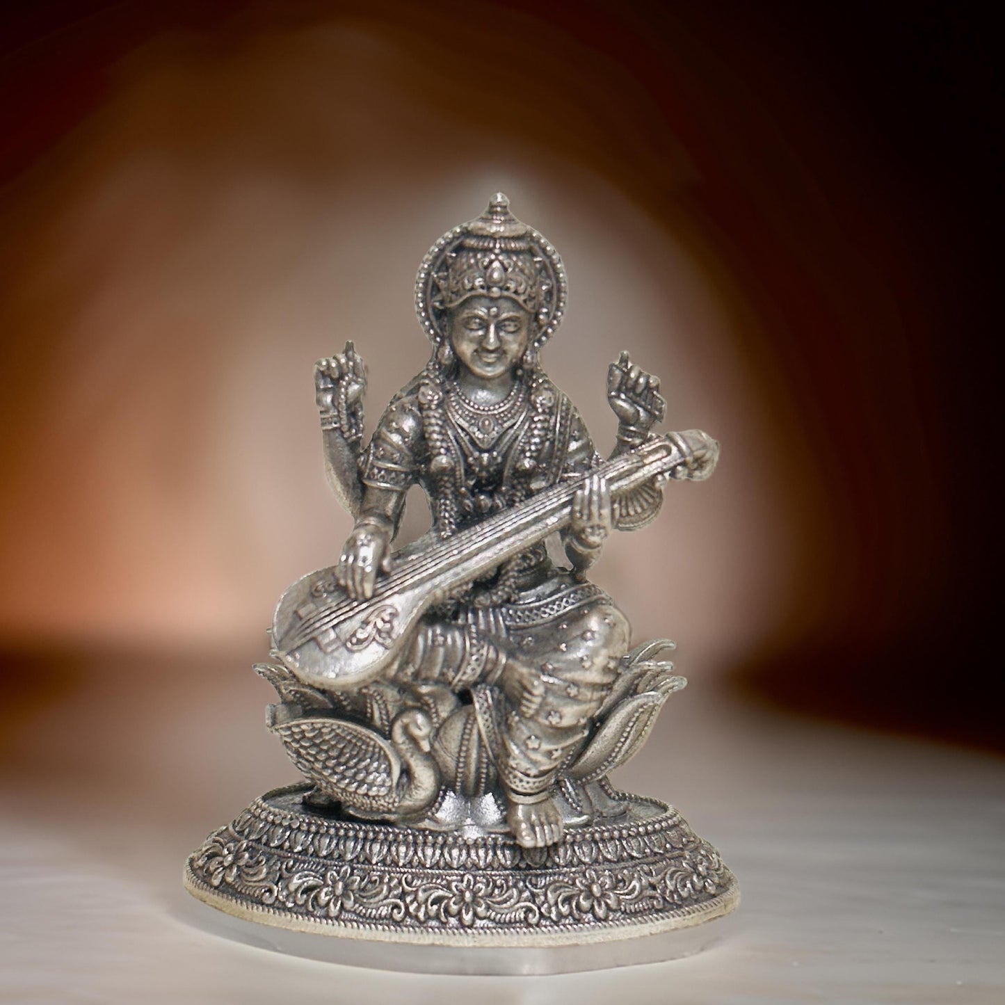 925 Antique Silver Saraswathi Idol