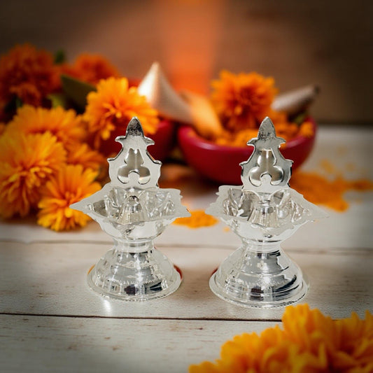 Silver Plain Nakash Deepam 2.5 Inches