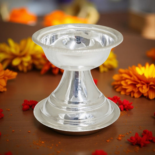 925 Silver Plain Silver Diya