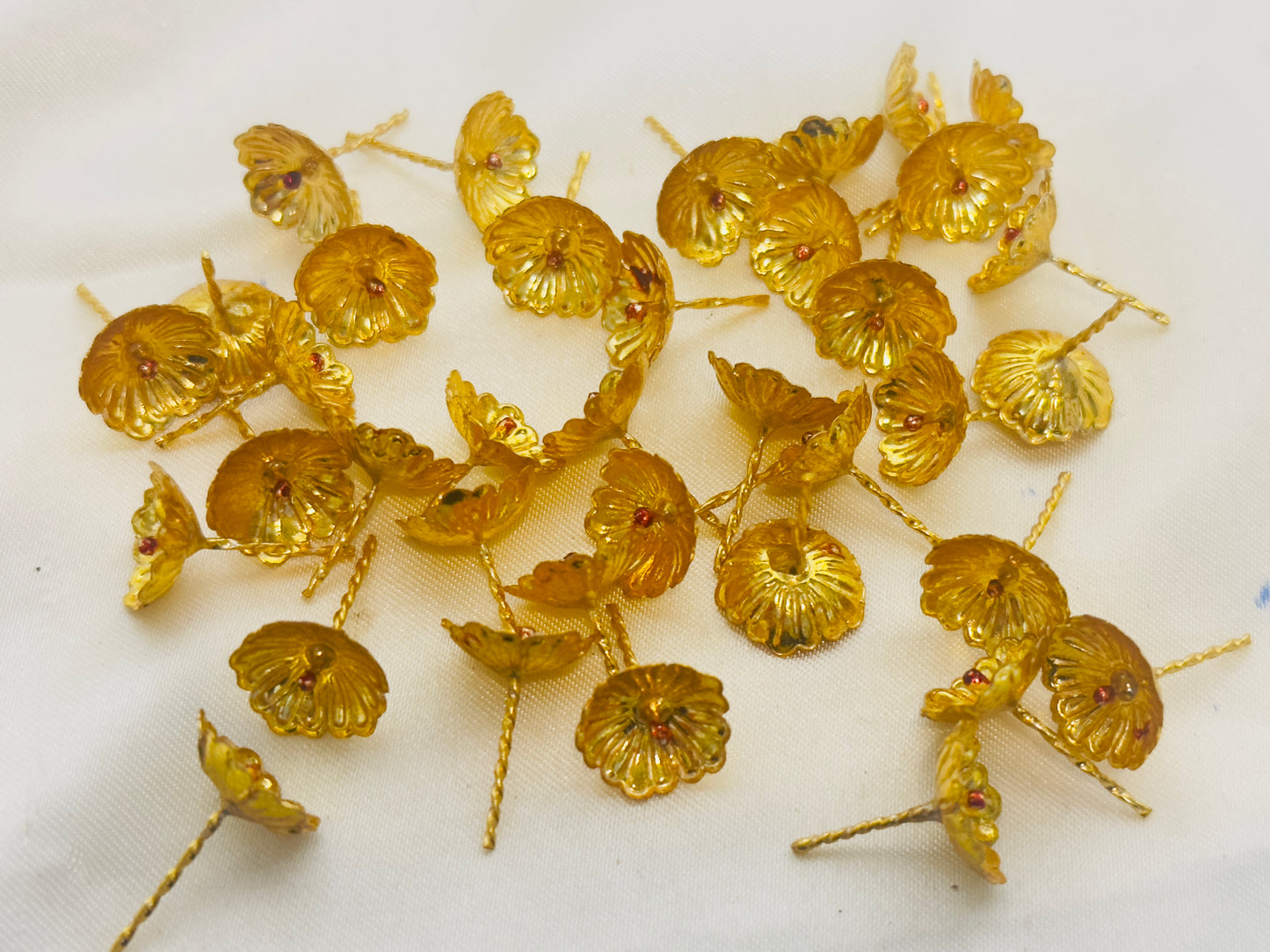 Gold Plated Silver Flowers 38 PCS