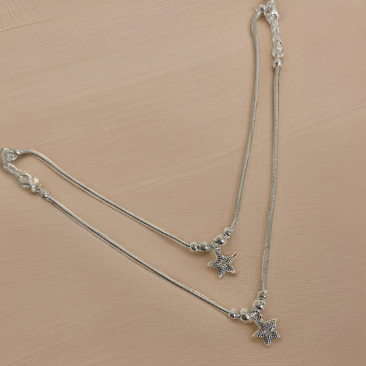 Starlet 925 Silver Fancy Anklet 10 inches