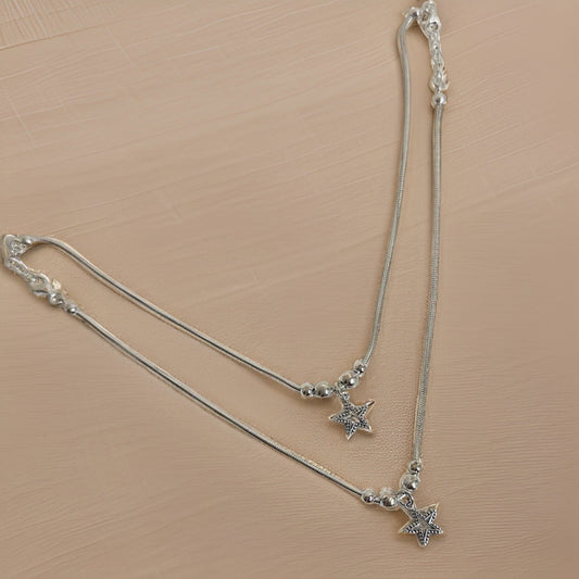 Starlet 925 Silver Fancy Anklet 10 inches