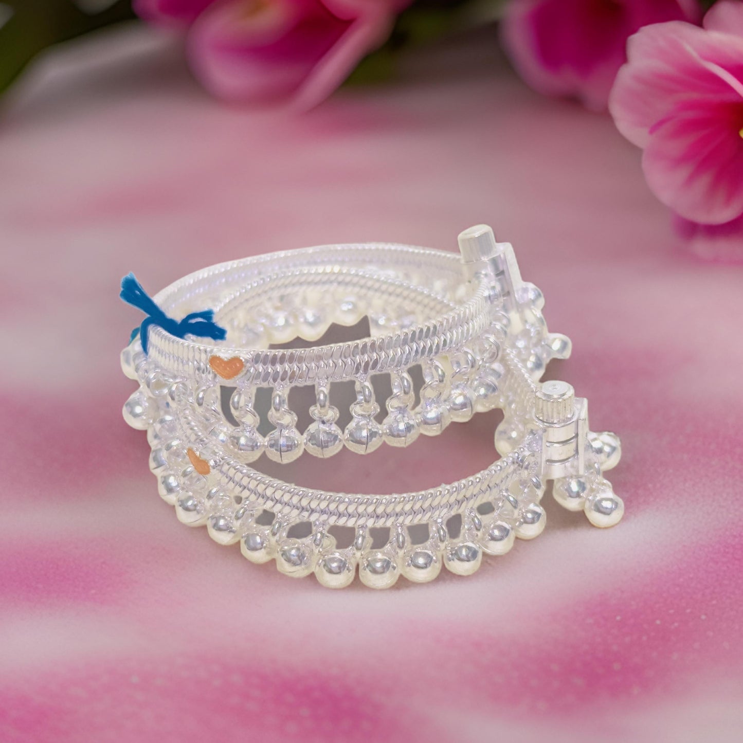 Anushi Silver Baby Hollow Anklet 6.5 Inches