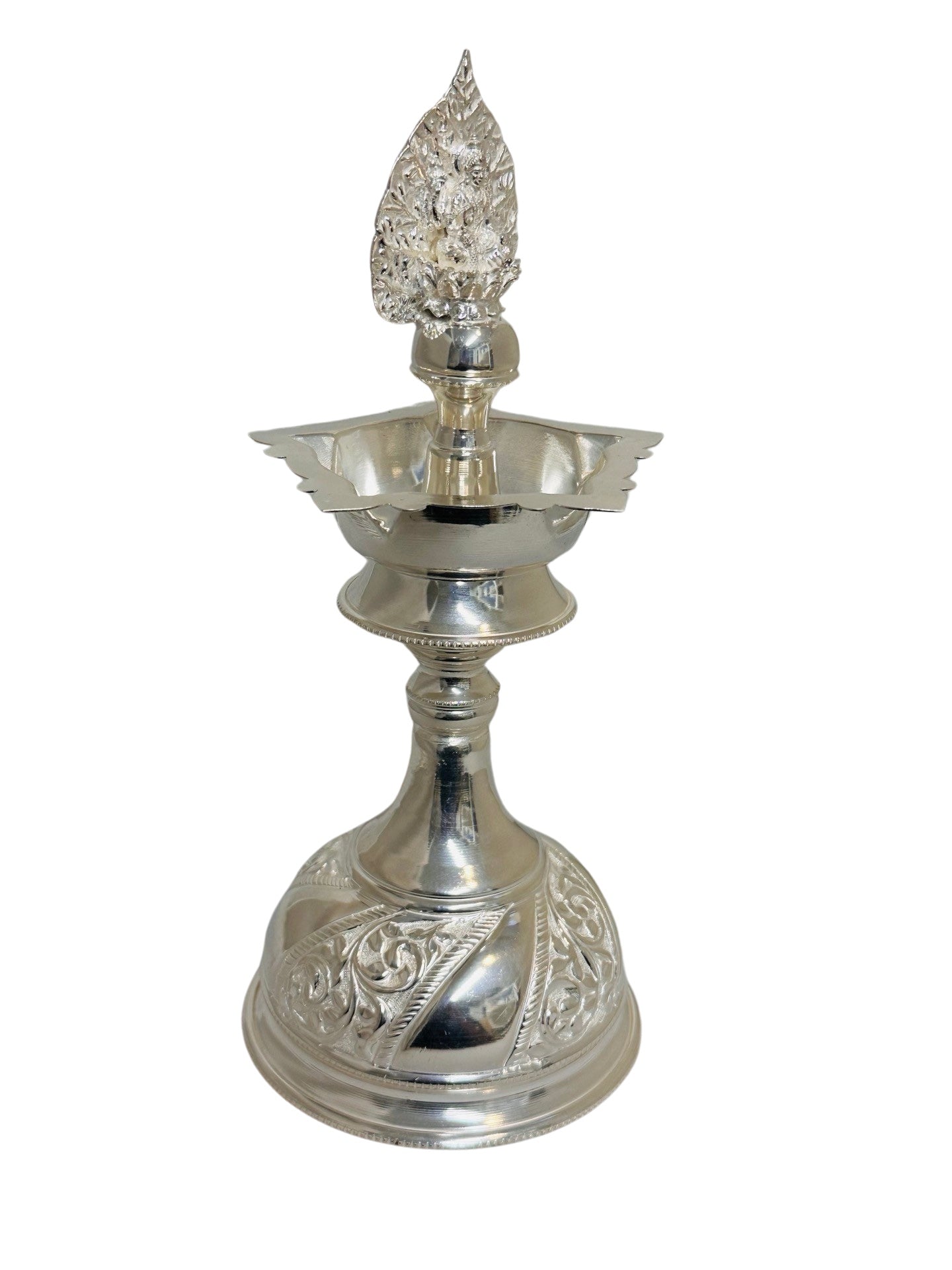 925 Silver Lakshmi-Ganesh Kundulu-Kuthuvilakku 8.75 inches