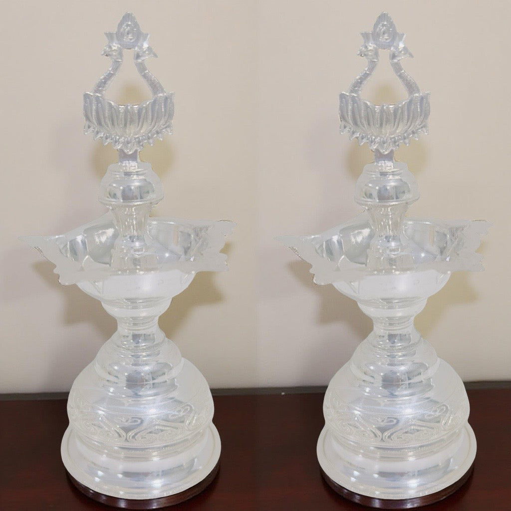 Mayuri Silver KuthuVilakku-Kundhulu-Diya 6 Inches