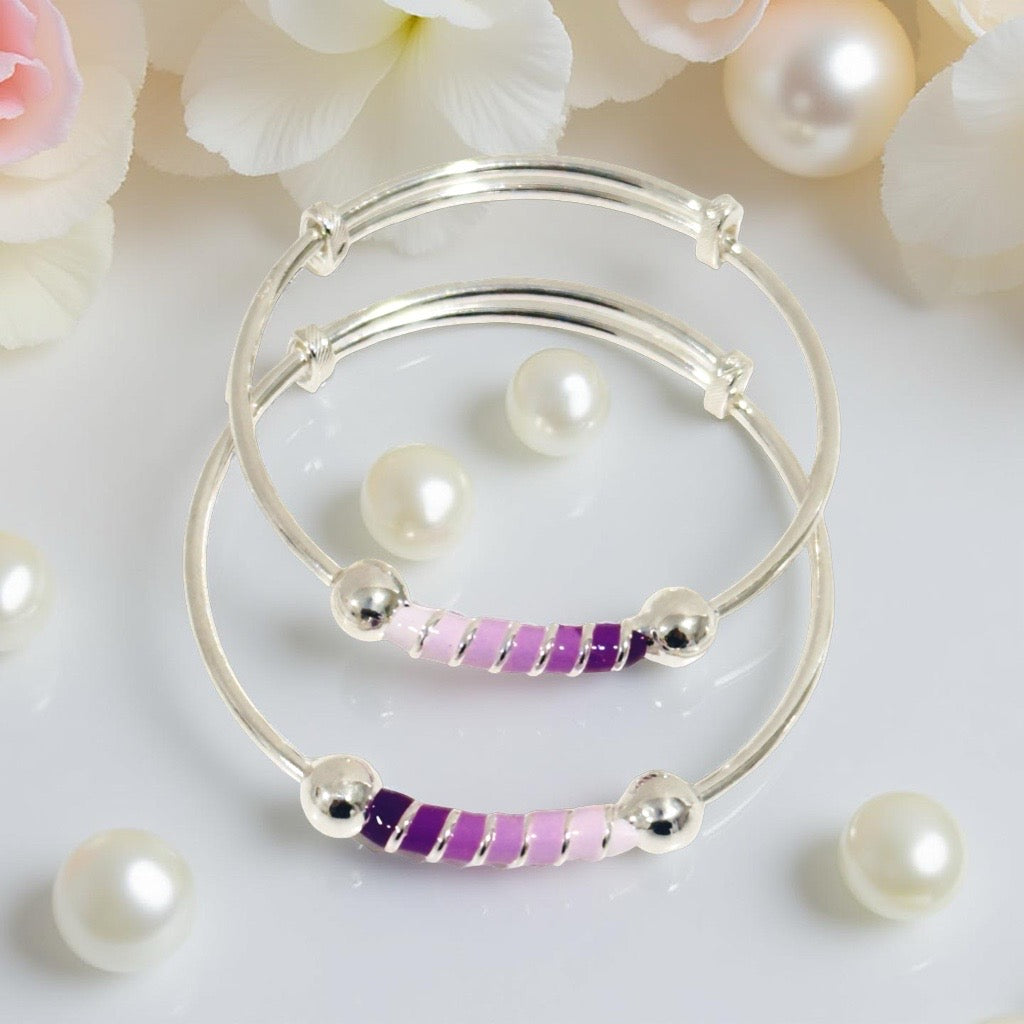 925 Silver Emma Enamel  Baby Bangle