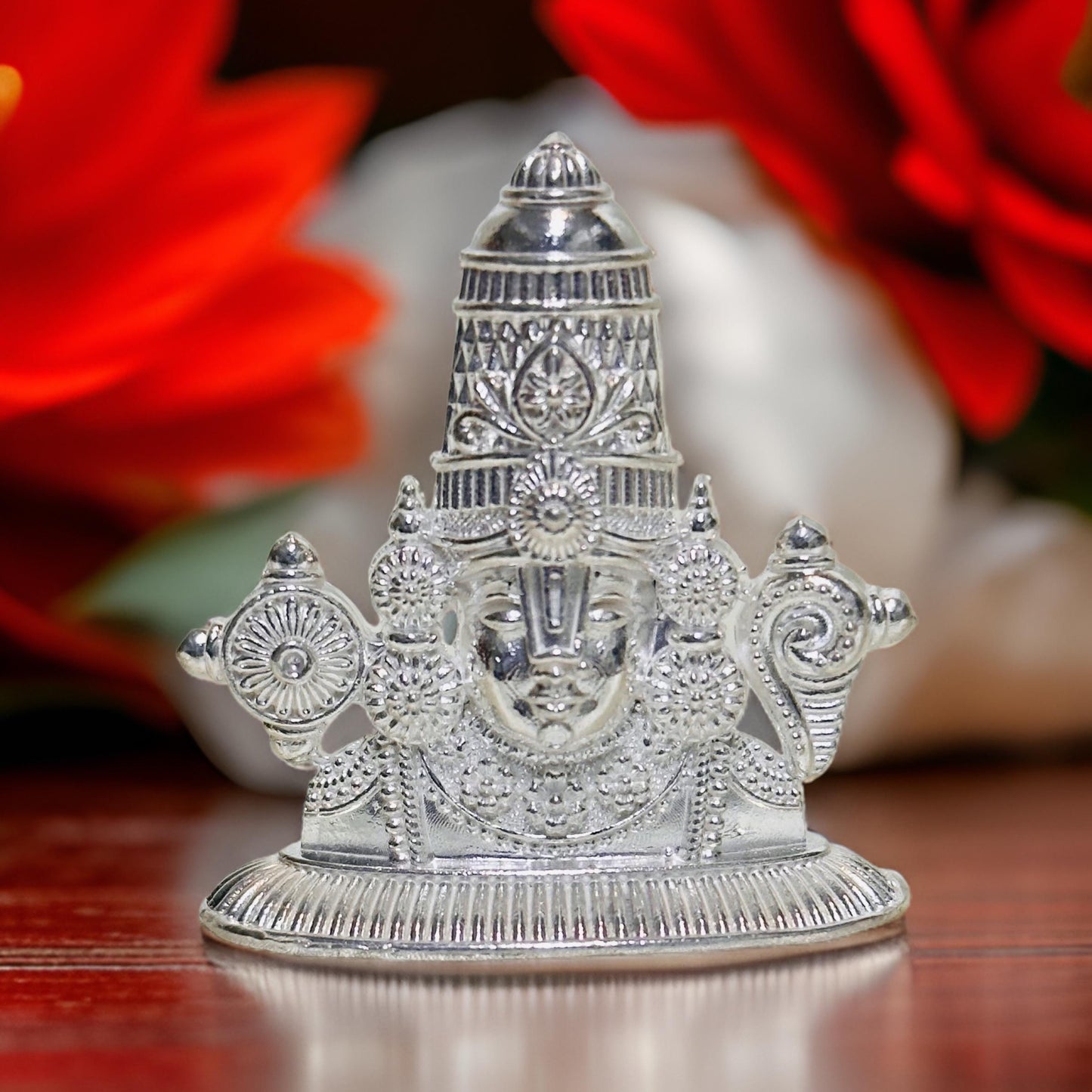 Silver Tirupati Balaji 2D Idol- 1.8 Inches