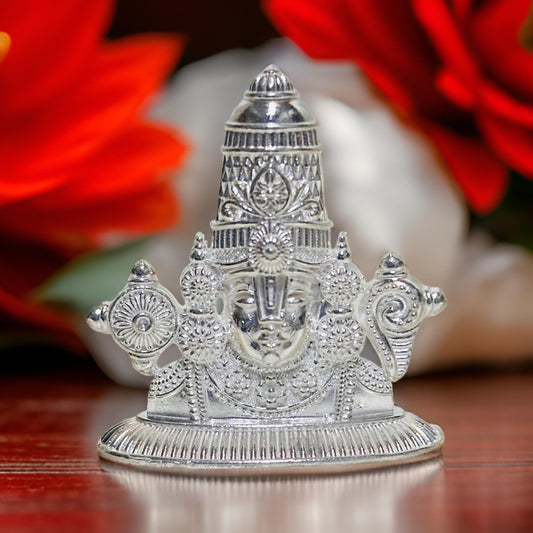 Silver Tirupati Balaji 2D Idol- 1.8 Inches