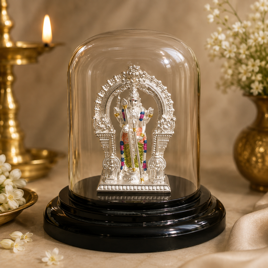 999 Silver Acrylic Case Subramania Swamy Idol