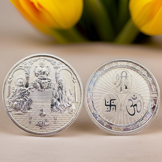 Lakshmi-Ganesh- Saraswati 999 Finess 5 gms Silver Coin