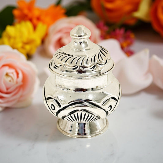 Antique Silver Haldi Kumkum Chimil