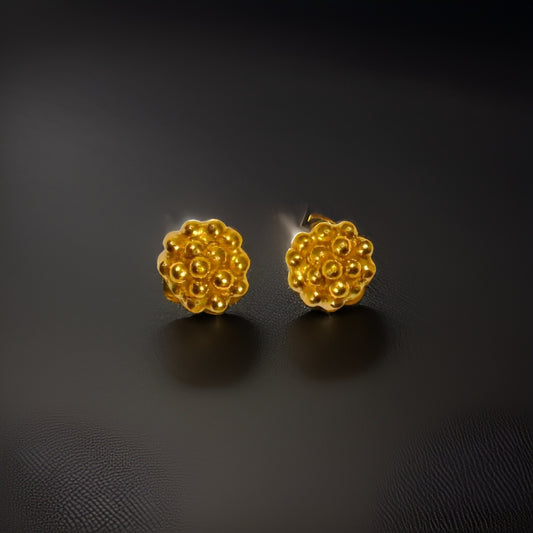 22KT Gold Dot Stud Earrings