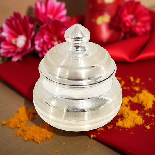 Plain Silver Kumkum Box