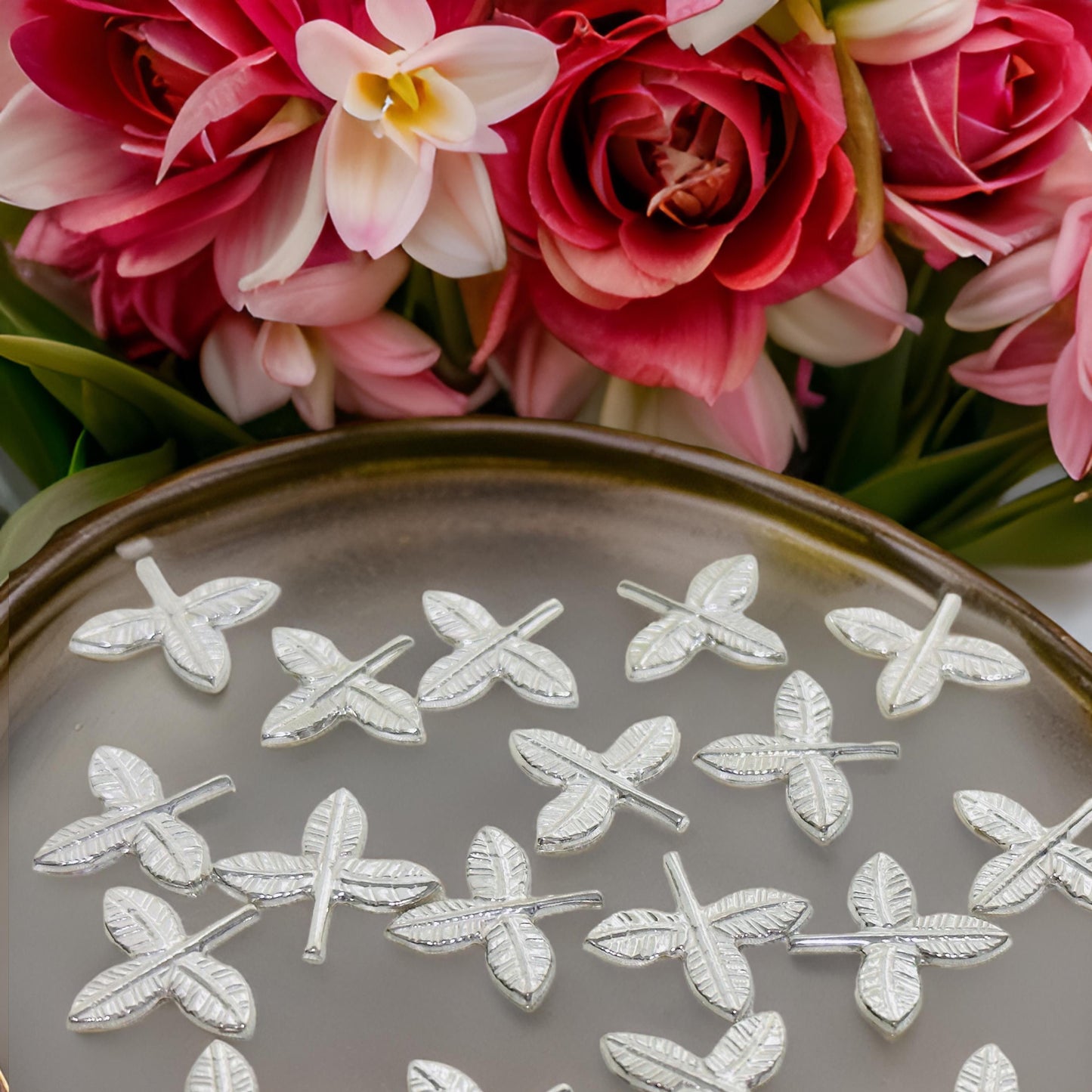 Silver Vilva Flowers 54 PCS