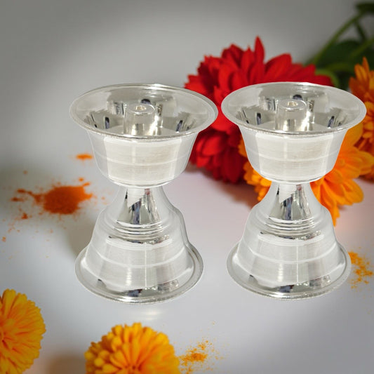 Veena 925 Silver Diya Inches