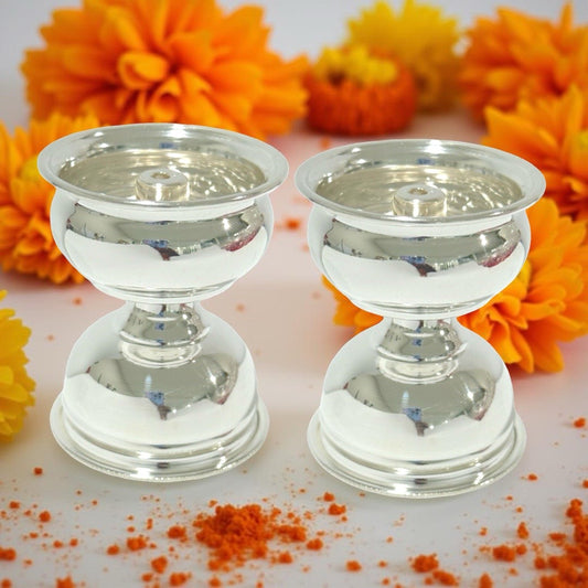 925 Silver Plain Time Deepam 2.3 Inches