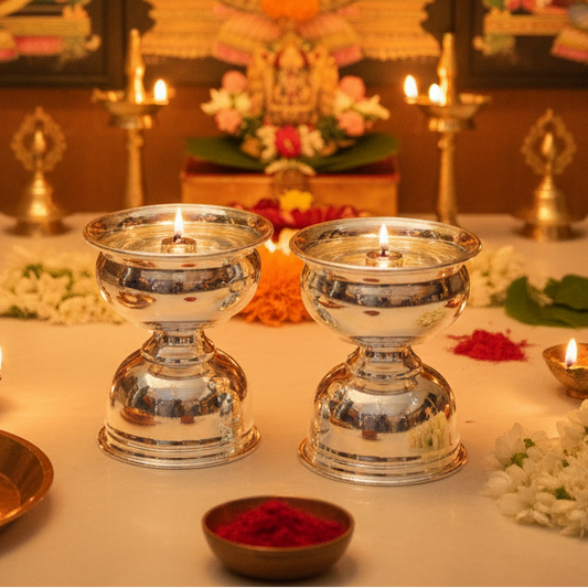 925 Silver Plain Time Deepam 2.3 Inches