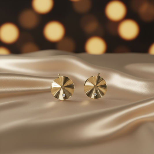 Yellow Gold Plated On 925 Sterling Silver Khloe Stud Earrings