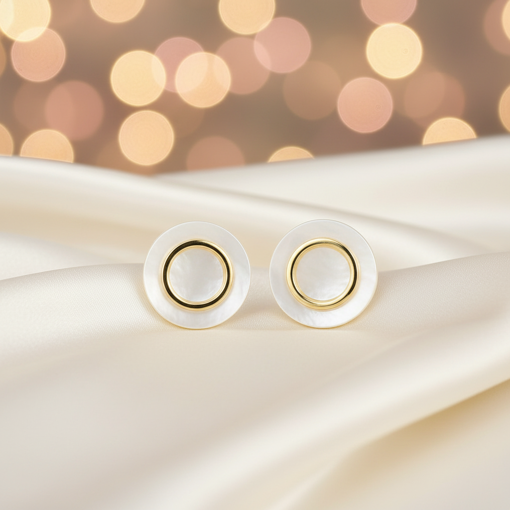 Yellow Gold Plated On 925 Sterling Silver Claire Stud Earrings