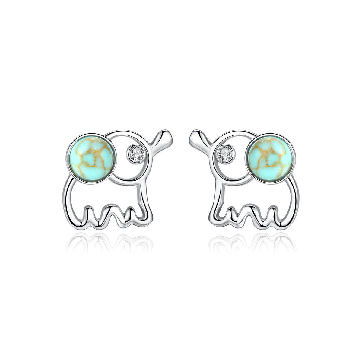 925 Silver Elephant Stud Earrings