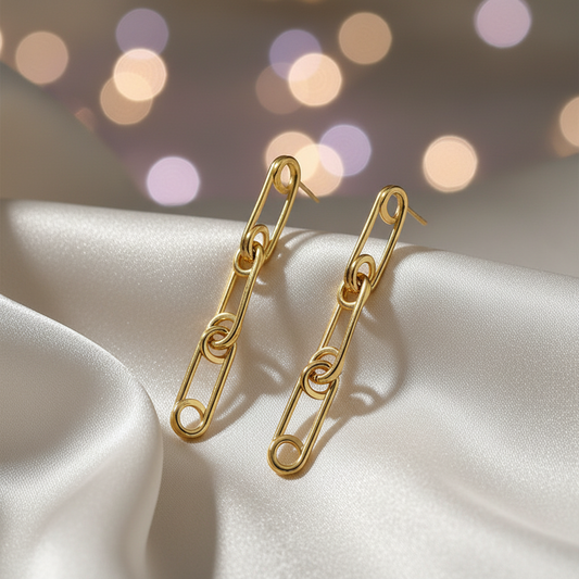 Yellow Gold Plated On 925 Sterling Silver Ember Drop Earrings