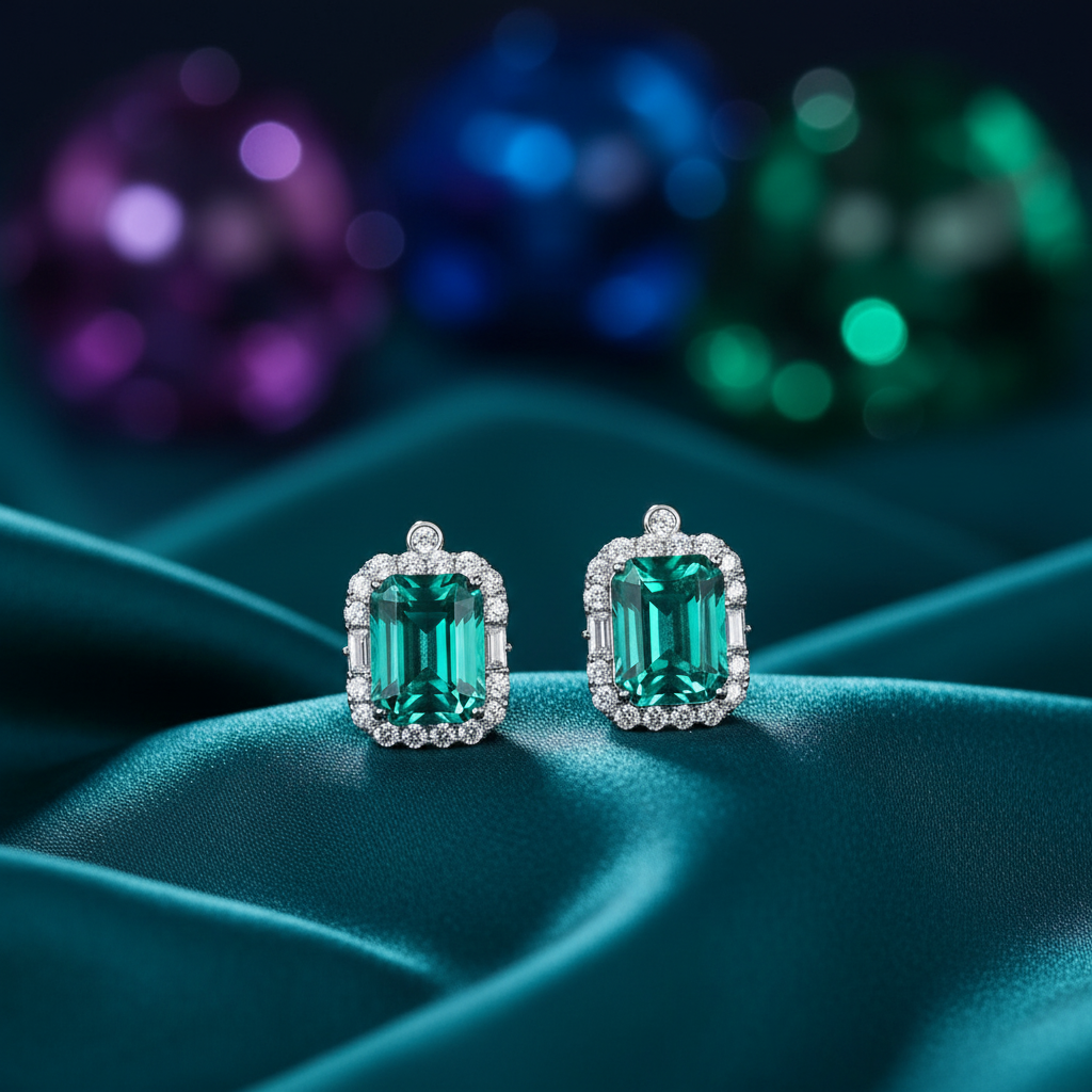 Silver Violet Earrings