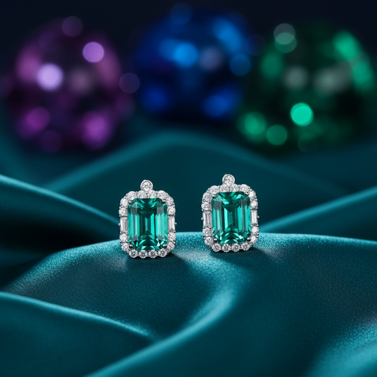 Silver Violet Earrings
