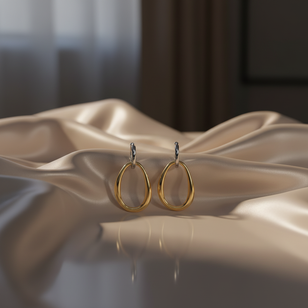 Yellow Gold Plated On 925 Sterling Silver Gracelyn Drop Earrings
