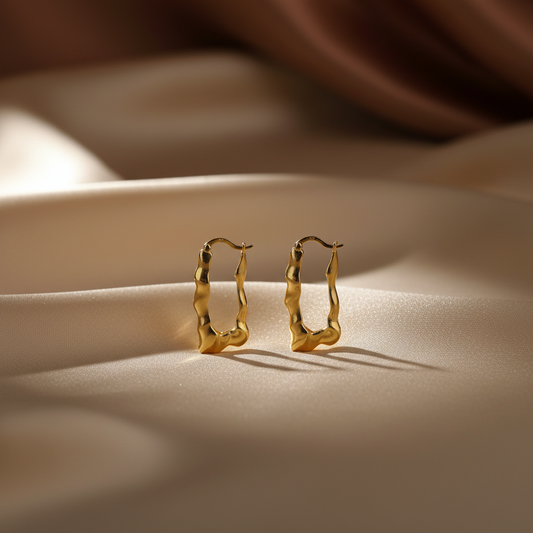Yellow Gold Plated On 925 Sterling Silver Harlow Hoop Earrings
