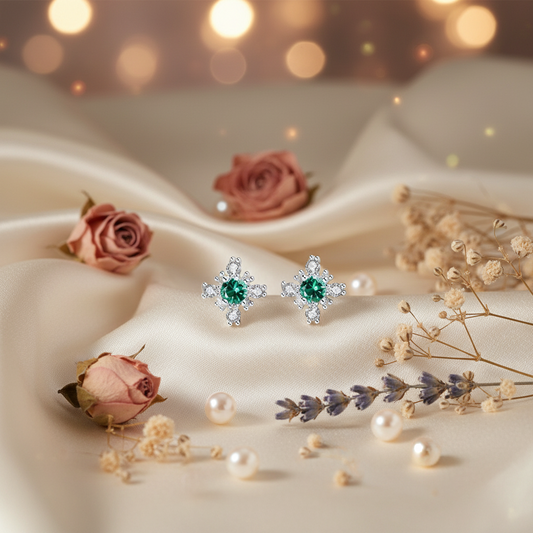 925 Silver Snowflake Stud Earrings
