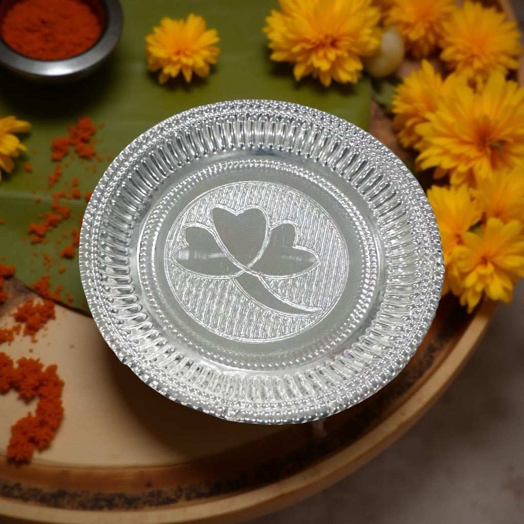 Gowri Silver Nakash Plate 3.4 Inches