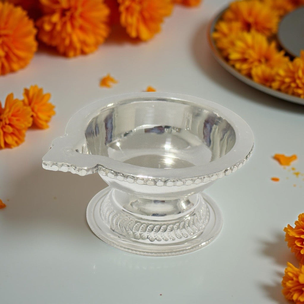 Devika 925 Silver Diya Inches
