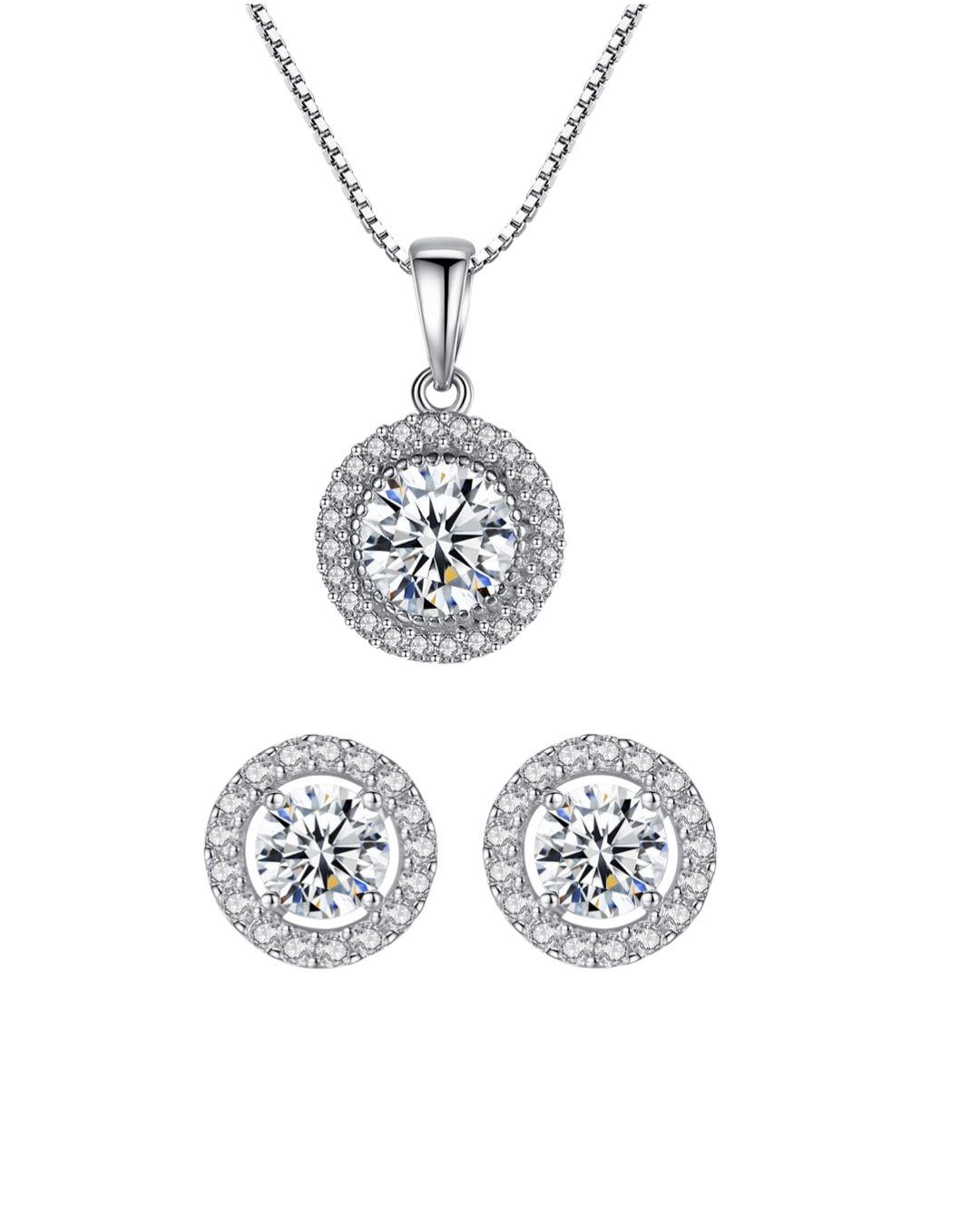 Silver Avery Neckalce and Earrings Set