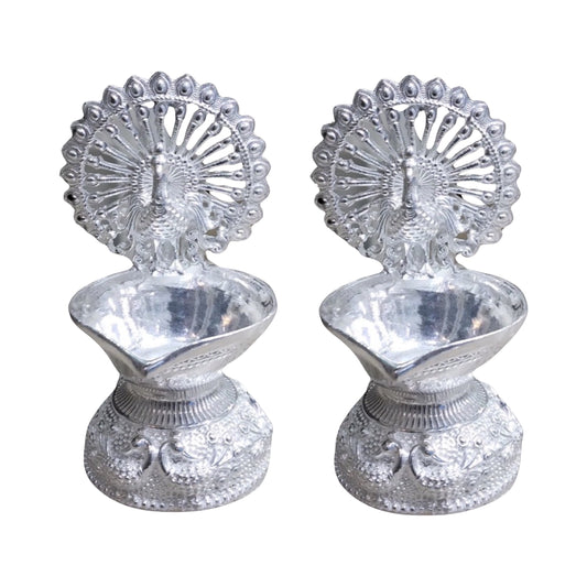925 Silver Peacock  Diya