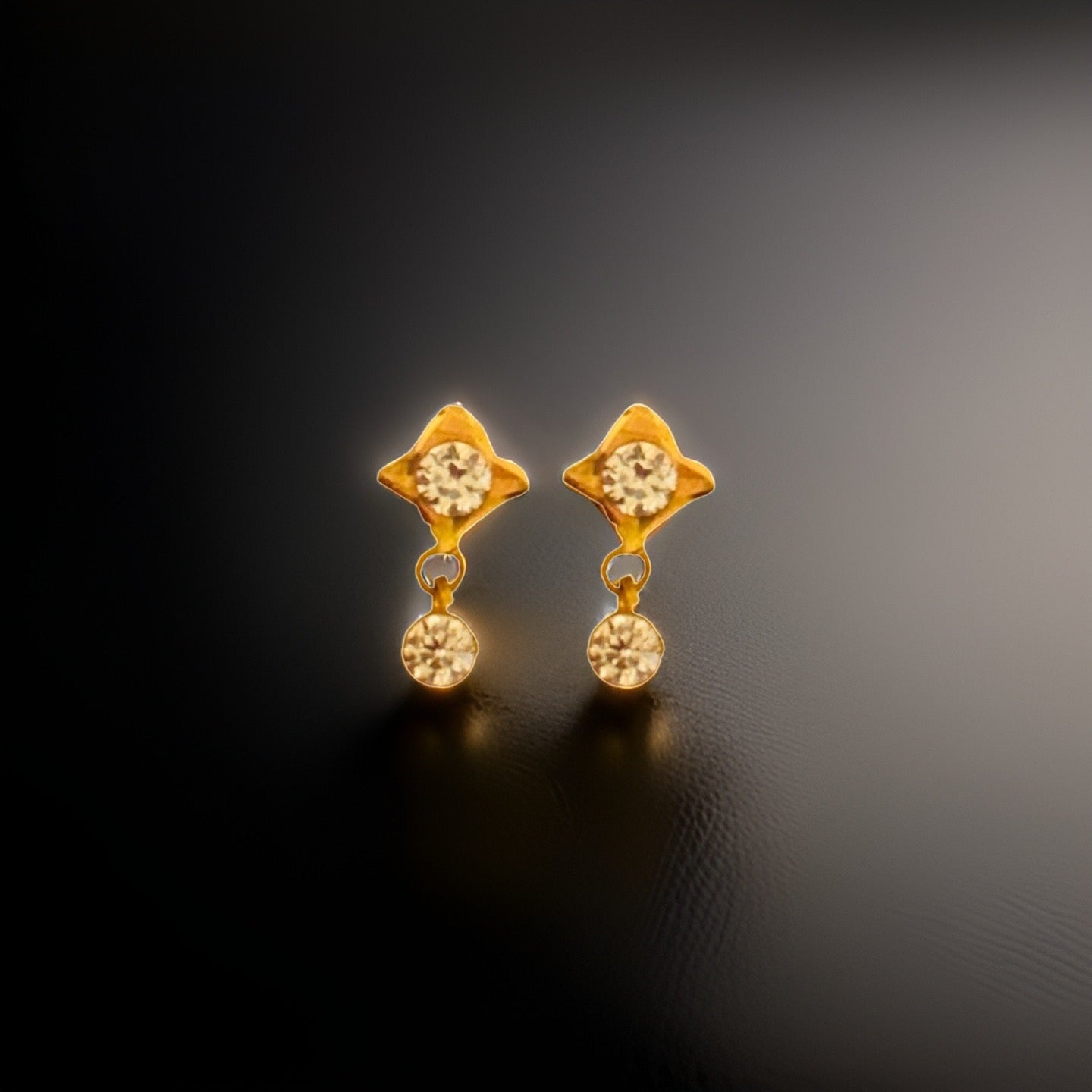 18KT Gold Floral Drop Earrings