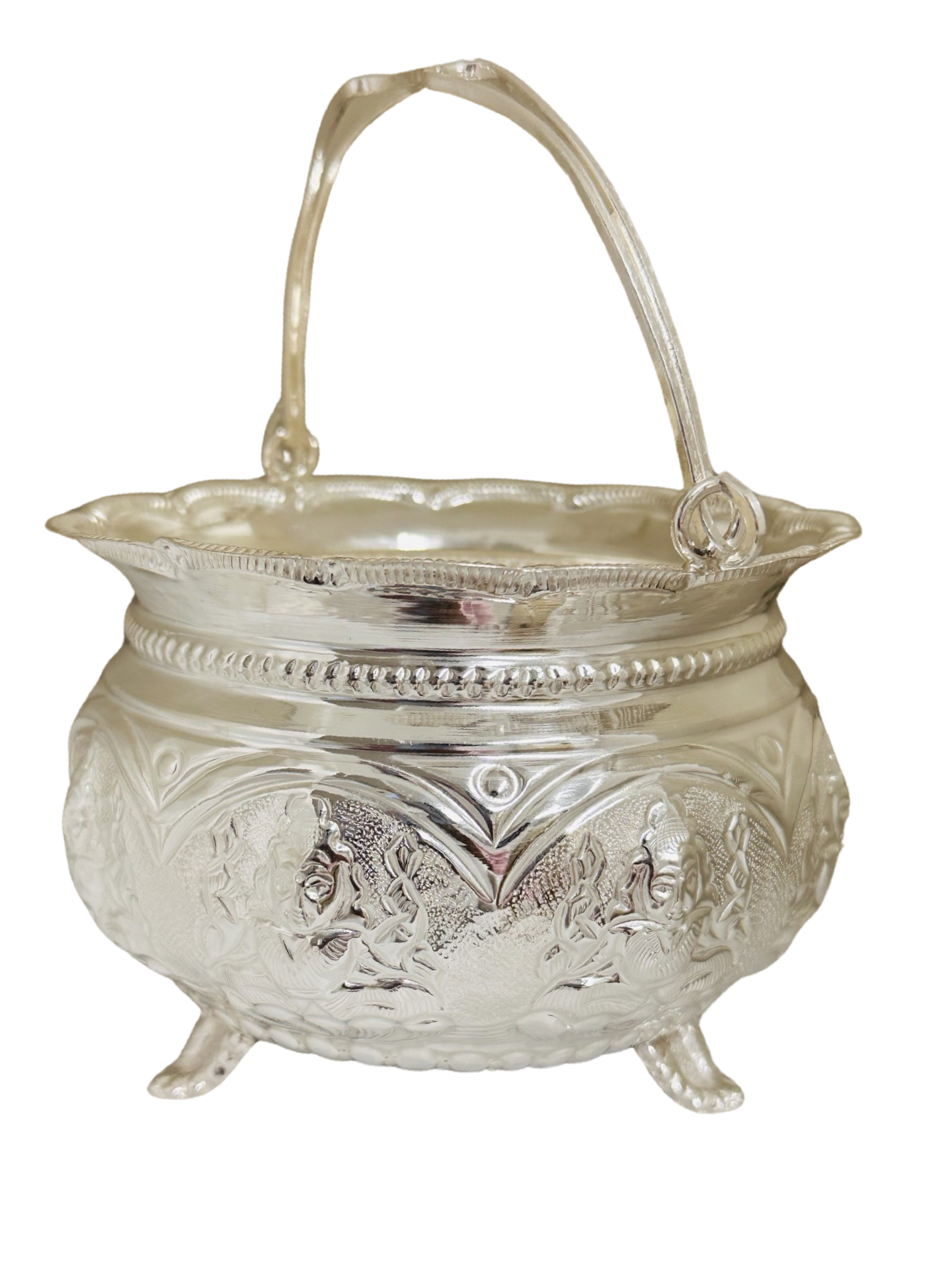 Silver Flower Basket