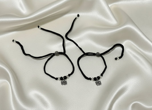 925 Silver Spider Charm Black Thread Nazriya Payal