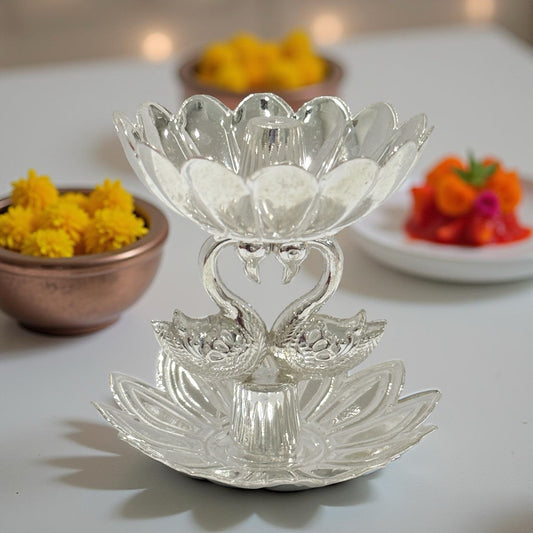 Neema 925 Silver Swan Diya 2 Inches
