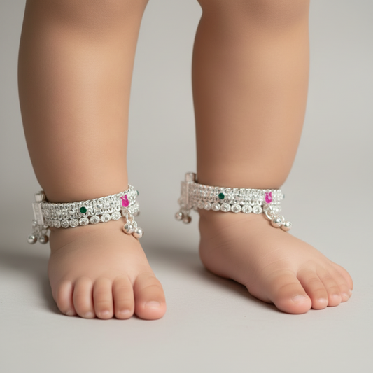 Jia Silver Baby Anklet 5.5 Inches