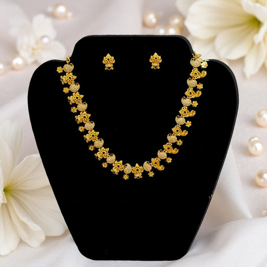 Revathi Premium Gold Replica CZ Necklace