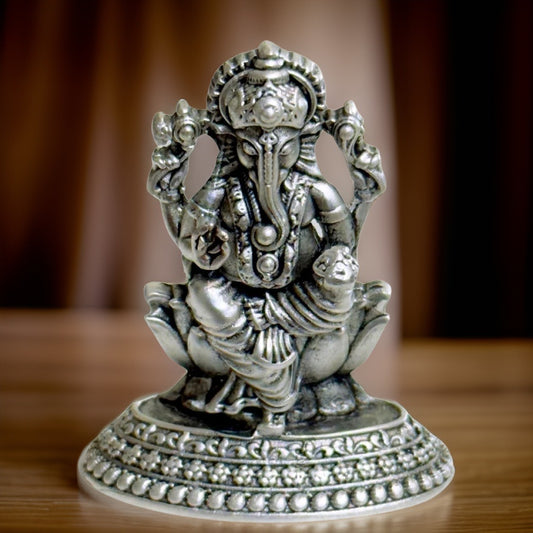 Antique Silver Ganesh  Idol
