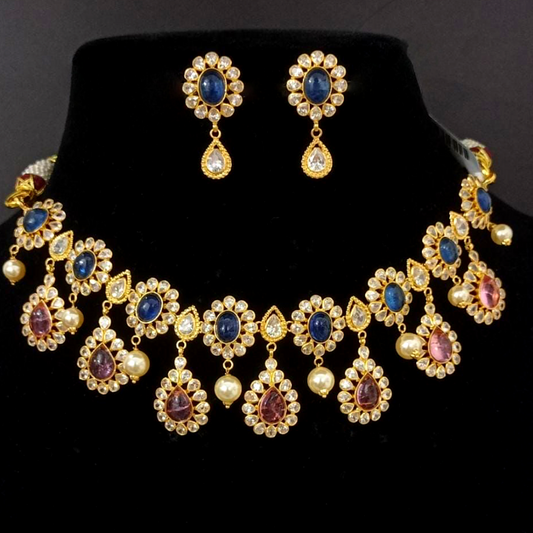 22KT Gold Jeena Necklace and Earrings Set
