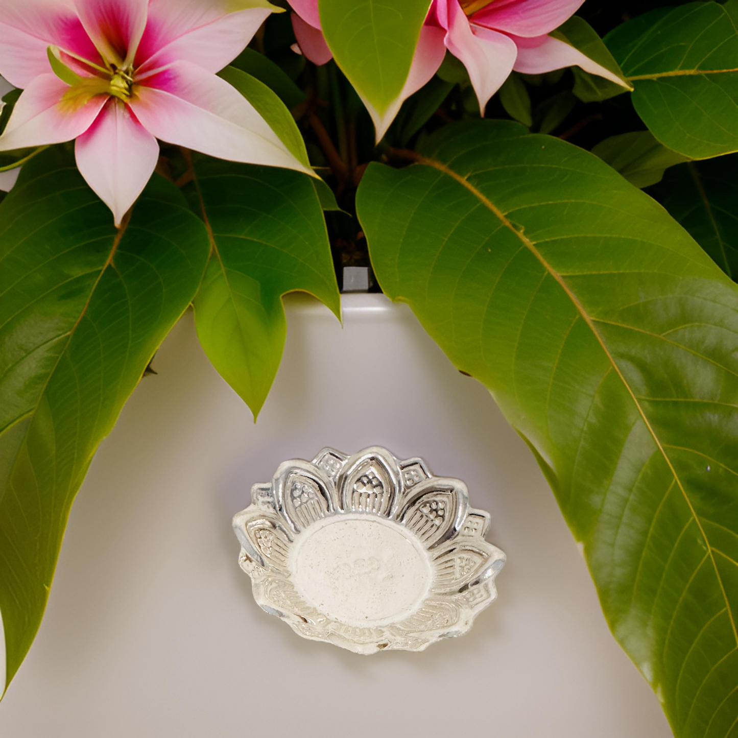 925 Silver Floral Mini Plate 1.5 Inches