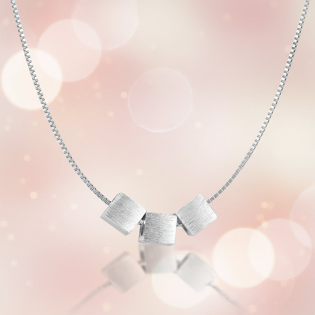 925 Sterling Sqaure Bead Necklace