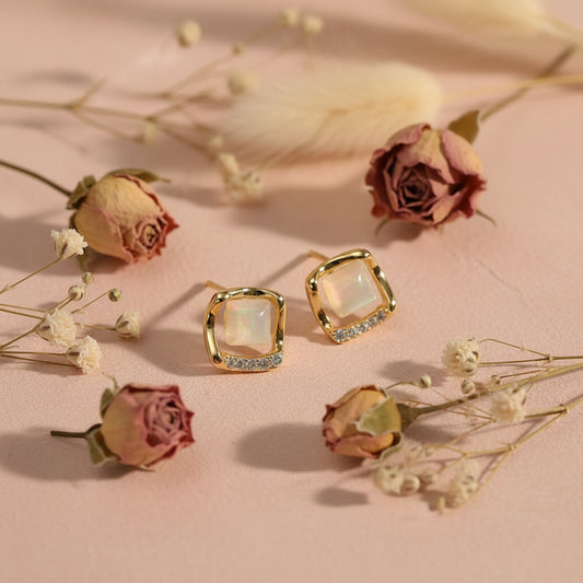 Gold Plated 925 Sterling Silver Zircon Stud Earrings
