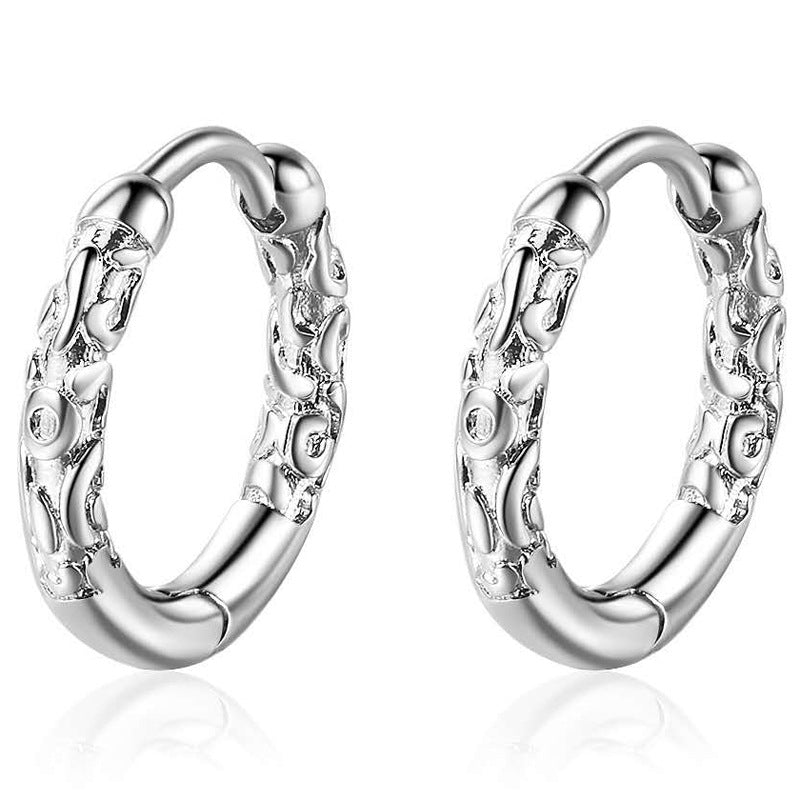 Rhoidum Plated 925 Sterling Cudgel Hoop Earrings