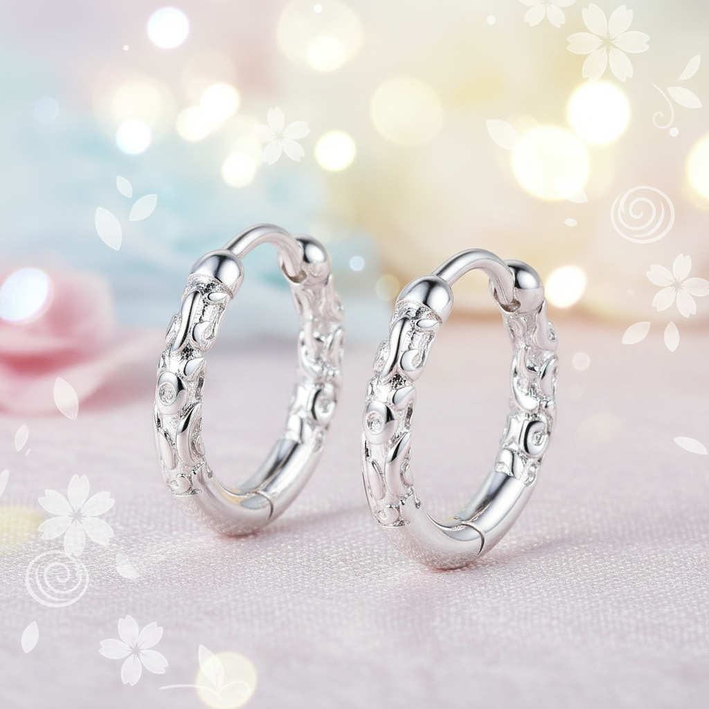 Rhoidum Plated 925 Sterling Cudgel Hoop Earrings